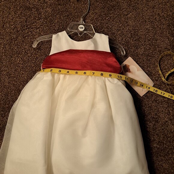 NWT US Angels Toddler Sleeveless Satin Flower Girl,Communion Dress With Sash - Picture 3 of 11